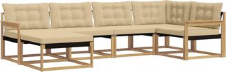 vidaXL Conjunto De Sof&aacute;s De Exterior 6 Uds. Y Beige Vidaxl