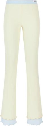 GCDS Tulle Flare Broeken - Dames - Wijde Broeken - Geel - L - Nylon - Broeken
