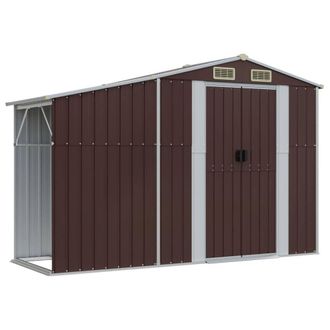 Berkfield Home Garden Shed Brown 277x93x179 cm Galvanised Steel | Size: 277 x 93 x 179 cm