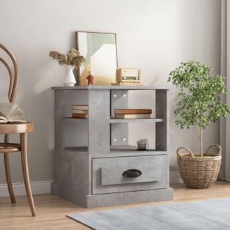 vidaXL Vidaxl - Tavolino Grigio Cemento 50x50x60 cm in Legno Multistrato