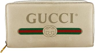 Gucci White Leather Long Wallet (Bi-Fold) (Pre-Owned)