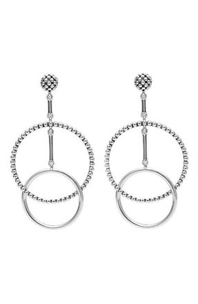 Lagos Caviar High Low Hoop Earrings in Silver at Nordstrom
