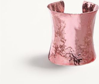 Valentino Garavani Cuffy Laminated Metal Bracelet Woman PINK M