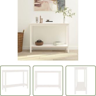 vidaXL vidaXL Tavolo consolle moderno - Tavolo Consolle Bianco 110x40x80 cm in Legno Massello di Pino