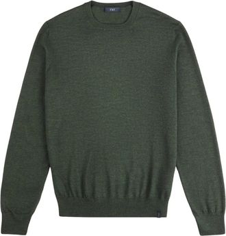 Fay Truien Groen - Heren - Ronde hals truien - Groen - 3XL - Wol - Truien & Vesten
