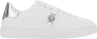 Versace Witte Sneakers Greca Biggy Mannen - Heren - Sneakers - Wit - 43 EU - Polyester - Schoenen
