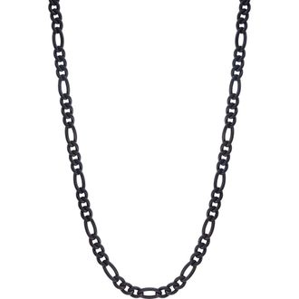 Effy Mens Black Titanium Figaro Chain Necklace at Nordstrom Rack, Size 22