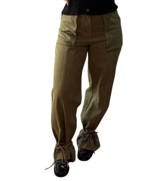 Double Zero Tied With A Bow Cargo Pant In Moss