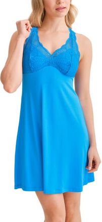 Fleur't Belle Poque Racerback Chemise in True Blue at Nordstrom, Size Xx-Large