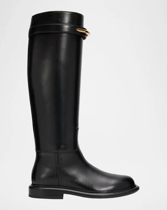 Givenchy Pinch Leather Knee-High Riding Boots