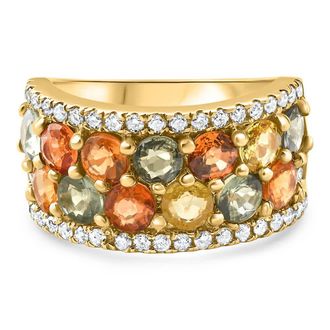 Pompeii3 4.40Ct Saphire & Diamond Ring 14k Yellow Gold Size 6 Size: 6