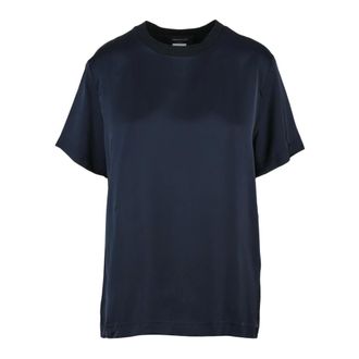 Fabiana Filippi T-Shirts, female, Blue, S, Satin Blouse