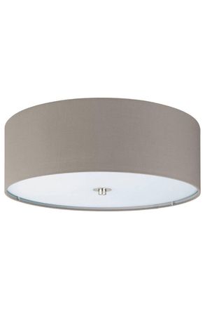 Eglo Eglo Pasteri Fabric 3-Light Ceiling Flush Light in Taupe