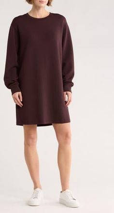 Spanx Long Sleeve Sweater Dress in Truffle Brown at Nordstrom Rack, Size X-Small