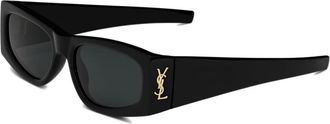 Saint Laurent SL M140 Rechthoekige Zonnebril - Dames - Zonnebrillen - Zwart - ONE Size - Nylon - Accessoires