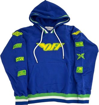 Off-white Mens Lv Racing Skate Hoodie In Blue