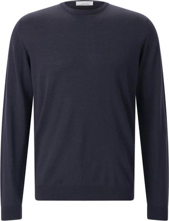 Roberto Collina Heren, Truien, Blauw, Maat: 3XL Wol