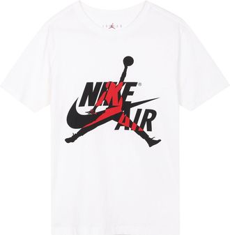 Nike Jordan Air Jordan Jumpman Logo Printing Knit Sports Round Neck Short Sleeve White DH9493-100