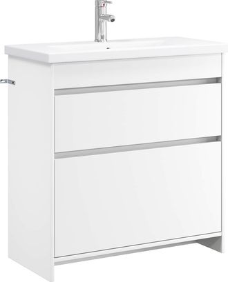 vidaXL Juego De Muebles De Ba&ntilde;o Blanco 81 X 40 X 84,5 Cm Vidaxl