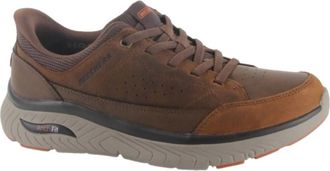 Skechers Heren, Schoenen, Bruin, Maat: 45 1/2 EU Leer