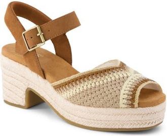 Toms Isla Peep Toe Sandal in Dark Beige at Nordstrom, Size 9.5