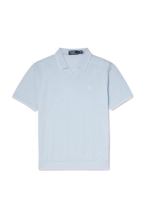Polo Ralph Lauren Open-Collar Logo-Embroidered Cotton-Piqu&eacute; Polo Shirt
