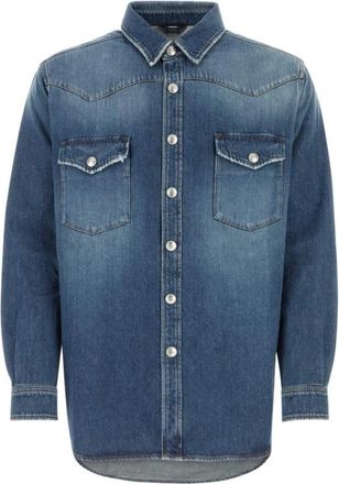 Burberry Denim Western Shirt - Heren - Spijkeroverhemden - Blauw - L - Denim - Overhemden