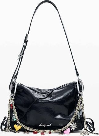 Desigual borsa effetto pelle nera-Nero