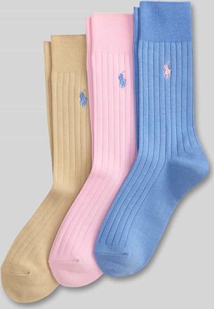 Ralph Lauren Socken aus Baumwoll-Mix im 3er-Pack in Rosa, Gr&ouml;&szlig;e 39-42