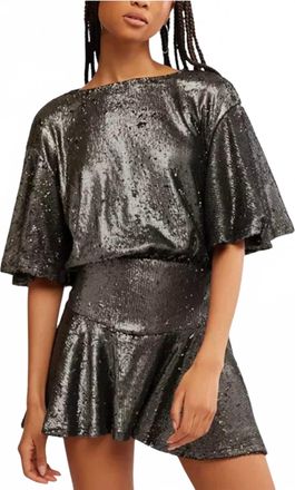 Free People Sequin Manuka Mini Dress In Grey
