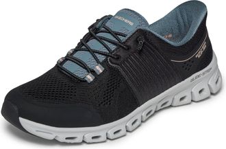 Skechers Womens Glide-Step Stargaze Sneaker, Black Mesh, 3.5 UK