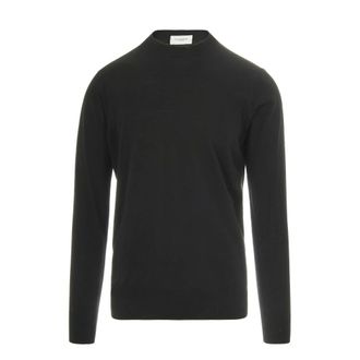 Paolo Pecora Round-neck Knitwear, male, Black, Size: M Black Wool Sweater