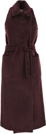 Max Mara Abbozzi 1234 Coat - Dames - Jas met riem - Rood - 2XS - Wol - Jassen