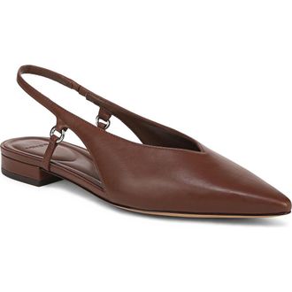 Vince Ines Slingback Pointed Toe Flat in Coffee at Nordstrom Rack, Size 6.5