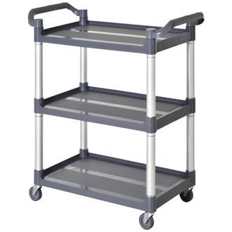 HOMCOM Carro de almacenamiento 88x44x93 cm plateado y gris