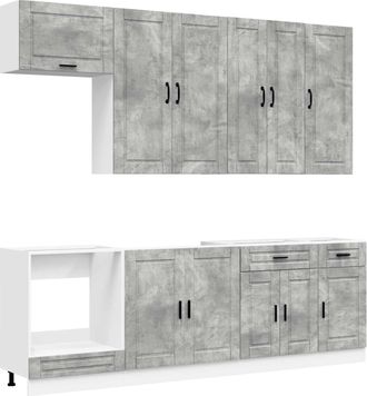 vidaXL Unidad De Cocina Porto 8 Uds. Gris Hormig&oacute;n Vidaxl