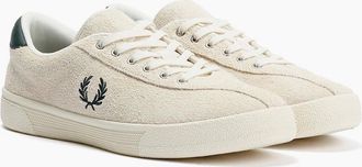 Fred Perry Mens Fred Perry Tennis Shoe Suede Mens Ecru/Grassroot Trainers - White - Size: 10