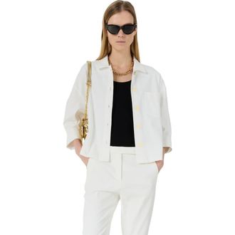 Gerard Darel Tenya Tailored Cropped Boxy Jacket in Ecru at Nordstrom, Size Medium