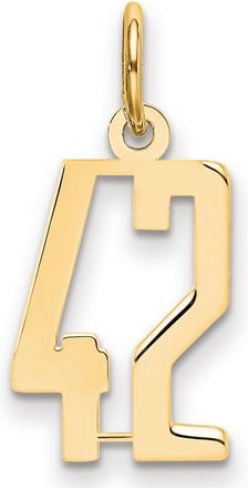 Diamond2Deal 14k Yellow Gold Small Elongated Number Charm Pendant