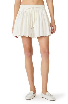 Steve Madden Tyria Pearly Stretch Cotton Pleated Miniskirt in Antique at Nordstrom, Size X-Large