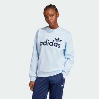 adidas Originals ADIDAS Originals Womens Pinstripe Graphic Sweatshirt - Blue - Size X-Small