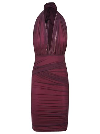 Amazu&igrave;n Ruched Sheer Overlay Dress