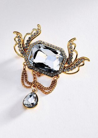 Blossom Box Jewelry Regal Crystal Chain Brooch