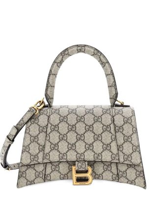 Gucci x Balenciaga The Hacker Project Hourglass Top Handle Bag GG Coated Canvas Small shoulder bag - women - Fabric - One Size - Brown