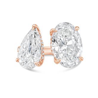 Diana M. Jewels 18KT ROSE GOLD 2 STONE LAB GROWN DIAMOND FASHION RING WEIGHING 12.00 CTS TW