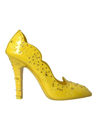 Dolce & Gabbana Yellow Crystal CINDERELLA Heels Pumps Womens Shoes