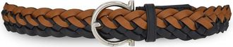 Ferragamo Gancini braided leather belt - men - Calf Leather - 105 - Brown