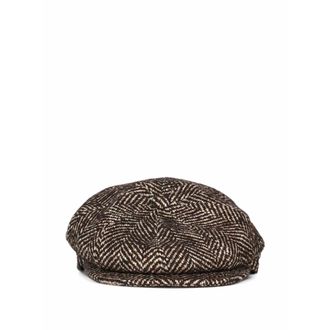 Tagliatore Buddy Flat Cap - Heren - Accessoires - Bruin - Maat: 60 CM Wol