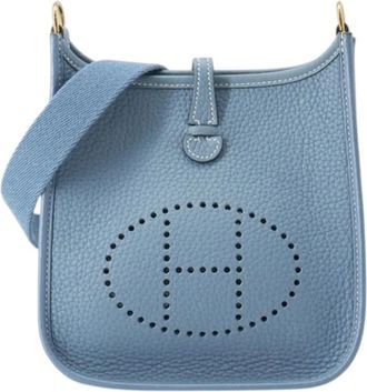 Herm&egrave;s Borsa a tracolla Evelyne TPM 16 in pelle Clemence 2023 - Blu