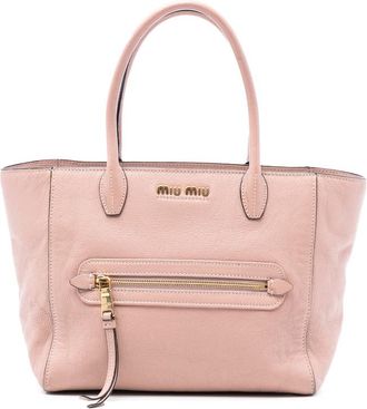 Miu Miu Pre-owned Miu Miu Goatskin Madras Front Pocket Satchel Ladies 7GK1KVR52NOVV2TO